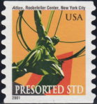 US 2001 postage stamp Atlas Statue 3520