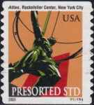 US 2003 postage stamp Atlas Statue 3770 plate number