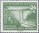 Germany DDR GDR 1954 flood victims postage stamp plate flaw 431I