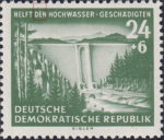 Germany DDR GDR 1954 flood victims postage stamp plate flaw 431III