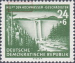 Germany DDR GDR 1954 flood victims postage stamp plate flaw 431IV