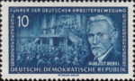 Germany DDR GDR 1955 August Bebel postage stamp error