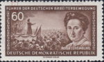 Germany DDR GDR 1955 Rosa Luxemburg postage stamp