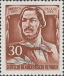 Germany DDR GDR 1955 Friedrich Engels postage stamp