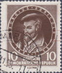 Germany DDR GDR 1955 Georgius Agricola postage stamp plate flaw 497III