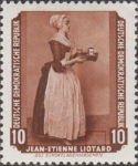 Germany DDR GDR 1955 Jean Etienne Lotard postage stamp plate flaw 497III