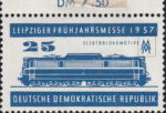 Germany 1957 DDR 560 Leipzig fair train stamp plate flaw