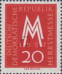 Germany 1957 DDR 596 Leipzig fair stamp plate flaw