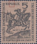 Germany 1957 DDR 600II Tag der Briefmarke plate flaw