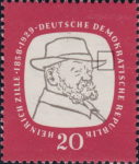 Germany 1958 DDR 625I Heinrich Zille stamp plate flaw