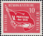 Germany 1958 DDR 633 SED conference stamp plate flaw