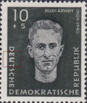 Germany 1958 DDR 636I Rudi Arndt stamp plate flaw