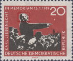 Germany 1959 DDR 675I Karl Liebknecht stamp plate flaw