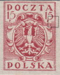 Poland 1919 15 f postage stamp type II