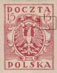 Poland 1919 15 f postage stamp type III