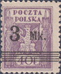 Poland 3 mk overprinted stamp constant flaw
