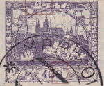 Czechoslovakia Hradcany postage stamp plate flaw