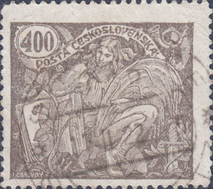 Czechoslovakia 1920 Science and economy postage stamp type 1