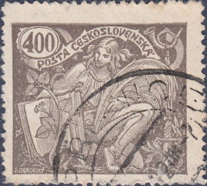 Czechoslovakia 1920 Science and economy postage stamp type 2