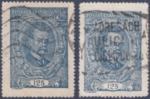 Czechoslovakia 1920 Tomáš Garrigue Masaryk postage 125 halerou stamp type