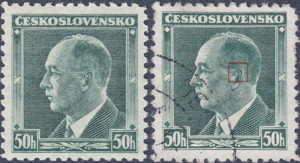 Czechoslovakia 1937 Eduard Beneš postage stamp types