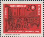 Germany DDR 1964 Leipzig Spring Fair stamp plate flaw 1013I