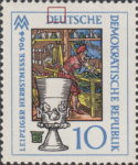 Germany DDR 1964 Leipzig Autumn Fair stamp plate flaw 1052III