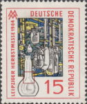 Germany DDR 1964 Leipzig Autumn Fair chemistry stamp plate flaw 1053IV