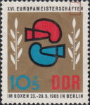 Germany DDR 1965 Sport Boxing championship stamp plate flaw 1100
