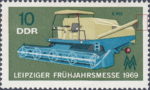 Germany GDR DDR agriculture combine stamp plate flaw 1448