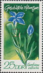 Germany GDR DDR flower Gentiana ciliata stamp plate flaw 1565