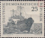 GDR 1961 deep sea fishing postage stamp plate flaw