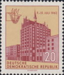 GDR 1962 Rostov postage stamp plate flaw