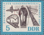 GDR 1962 Friedrich List Transportation College stamp plate flaw