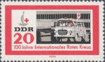 GDR 1963 International Red Cross postage stamp plate flaw