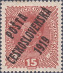 Austrian stamp overprint POŠTA ČESKOSLOVENSKÁ 1919