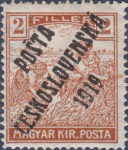 Hungarian stamp overprint POŠTA ČESKOSLOVENSKÁ 1919