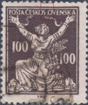 Czechoslovakia stamp 1920 Liberated Republic 100 h plate flaw I/5