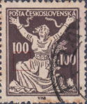Czechoslovakia stamp 1920 Liberated Republic 100 h plate flaw IV/2