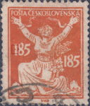 Czechoslovakia stamp 1920 Liberated Republic 185 h plate flaw III/L1