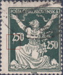 Czechoslovakia stamp 1920 Liberated Republic 250 h plate flaw III L/1