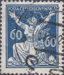 Czechoslovakia stamp 1920 Liberated Republic 60 h plate flaw II/1
