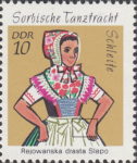 GDR 1971 Sorbian Dance Costumes postage stamp