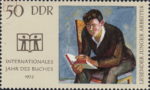 DDR 1781 GDR international book year postage stamp socialist art Jutta Damme
