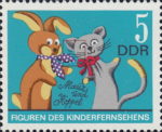 DDR Mauz und Hoppel TV characters postage stamp plate flaw 1807I