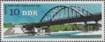 GDR 1976 postage stamp bridge over Templin lake DDR 2163