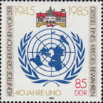 Germany DDR 40 years of United Nations postage stamp plate flaw