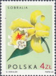 Poland orchid Sobralia postage stamp plate flaw
