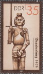 Germany Roland statue Brandenburg postage stamp plate flaw