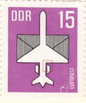 Germany airmail postage stamp plate flaw 3128I broken jet engine